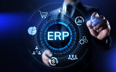 ERP Enterprise kaynak planlama sistemi yazılım iş teknolojisi.