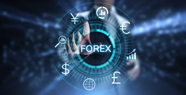 Konsep bisnis investasi internet nilai tukar mata uang perdagangan Forex. — Stok Foto