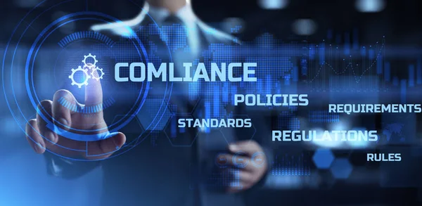 Compliance Law Rules Policy Regulation Geschäfts- und Technologiekonzept. — Stockfoto