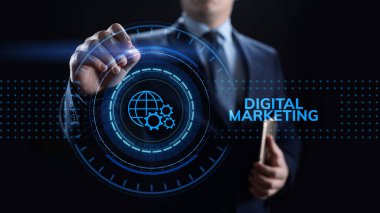 Dijital pazarlama internet reklamcılığı ve satış iş teknolojisi kavramını artırıyor.