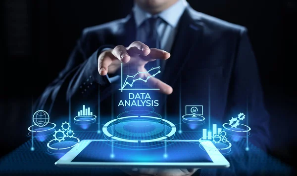Gegevensanalyse business intelligence analytics internet technologie concept. — Stockfoto
