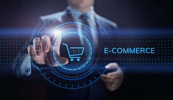 E-commerce Zakupy online Cyfrowa koncepcja marketingu i technologii sprzedaży. — Zdjęcie stockowe