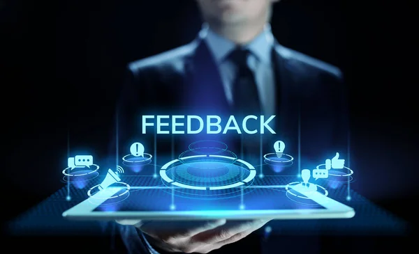 Feedback Avaliação da satisfação do cliente testimonials service business concept. — Fotografia de Stock