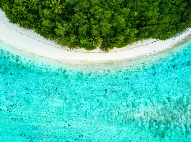 Muri Lagoon Cook Adaları Rarotonga bir havadan görünümü