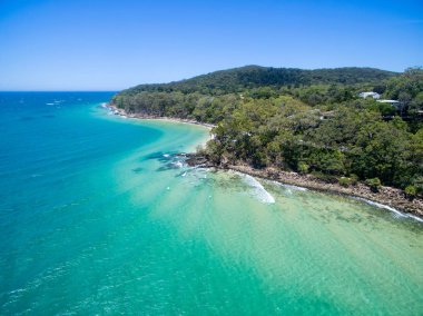 Noosa bir havadan görünümü üzerinde Queenslands Sunshine Coast, Avustralya