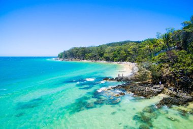 Noosa bir havadan görünümü üzerinde Queenslands Sunshine Coast, Avustralya