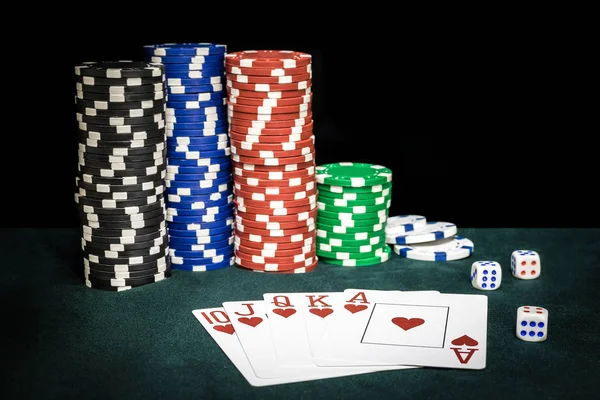 Carte Poker Chips — Foto Stock