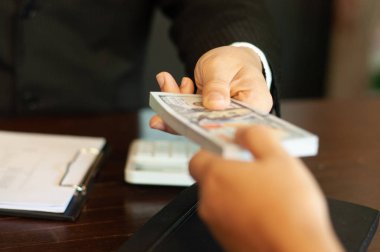 Accountant and financial business Delivering money success riches
