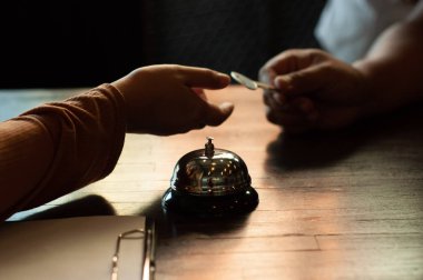 Otel iş Check-in, otel iş Bell kaydı, kayıt defteri .