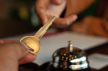 Otel iş Check-in, otel iş Bell kaydı, kayıt defteri .