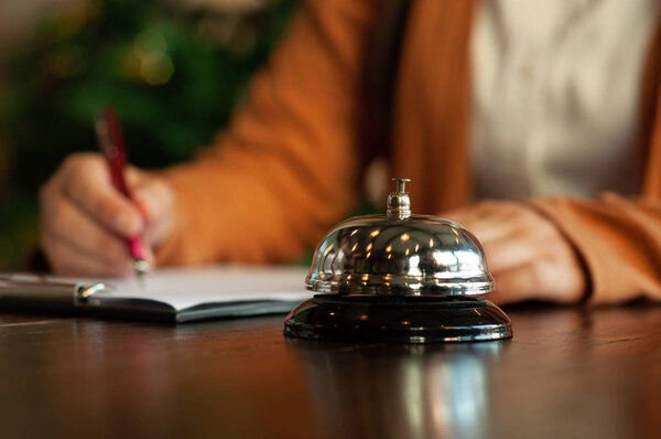 Hotel business Check-in, Hotel business Bell registration, registration book .
