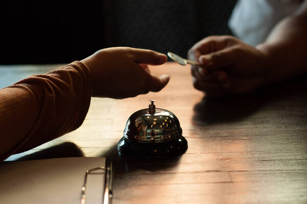 Hotel business Check-in, Hotel business Bell registration, registration book .