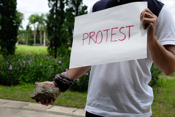 Politiecontrole geweld in protest, arrestatie en onderdrukking van geweld — Stockfoto