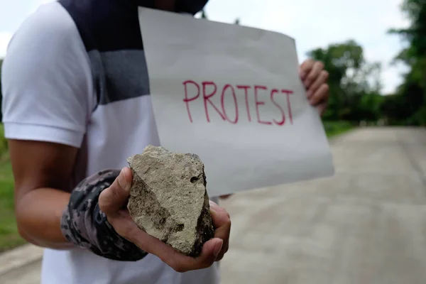 La policía controla la violencia en protesta, arresto y represión — Foto de Stock