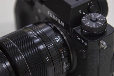 Ekaterinbugr şehri, Rus, 8 Ekim 2019 Fujifilm x-t3 kamera beyaz arkaplan üzerine yakın plan