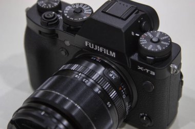 Ekaterinbugr şehri, Rus, 8 Ekim 2019 Fujifilm x-t3 kamera beyaz arkaplan üzerine yakın plan