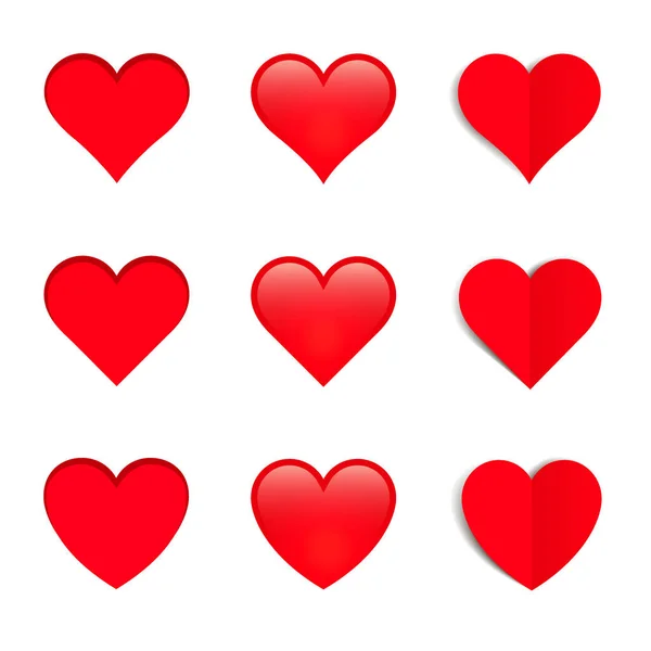 Set of different style hearts — Stock Vector