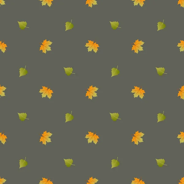 Motif sans couture vectoriel avec feuilles d'automne. — Image vectorielle