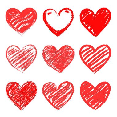 Vektör kalpler ayarlandı. El çizimi.