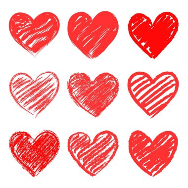 Vektör kalpler ayarlandı. El çizimi.