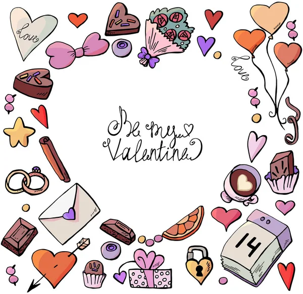 Día San Valentín Febrero Día Los Amantes Amor Corazón Exterior — Archivo Imágenes Vectoriales