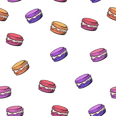 Dikişsiz desen makarna beyaz bir arka plan üzerinde.