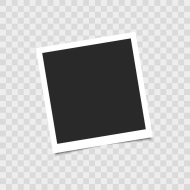 Gerçekçi boş fotoğraf çerçevesi şeffaf arka plan üzerinde. Vektör çizim tasarımınız için.