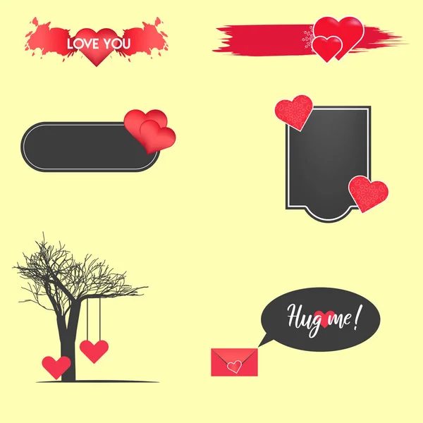 Happy Valentine s Day greeting card with hearts. Vector. — Stock Vector