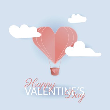 Sevgililer günü tebrik kartı kağıt ile kalpleri kesti. Vektör