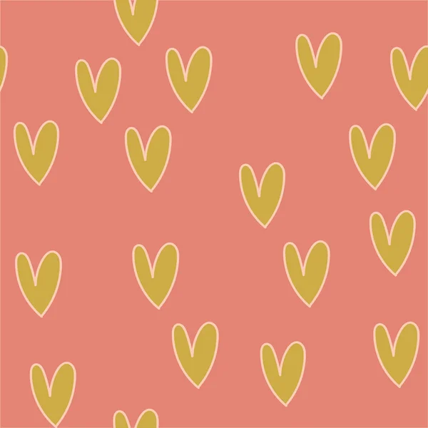 발렌타인 데이 대 한 다채로운 마음으로 완벽 한 패턴입니다. 벡터 — 스톡 벡터