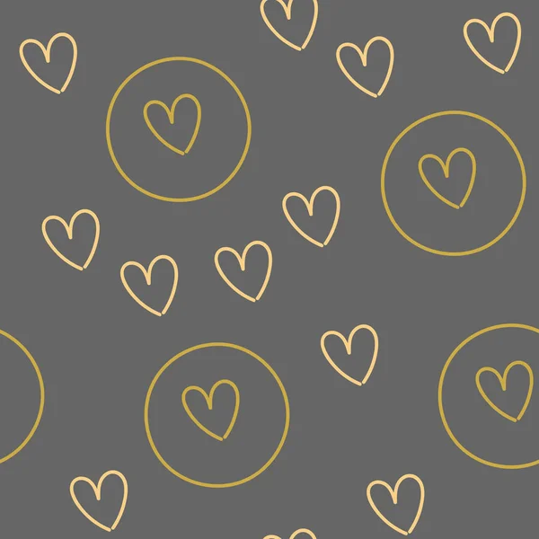 Seamless pattern with hearts for Valentine Day. Vector — Stock Vector