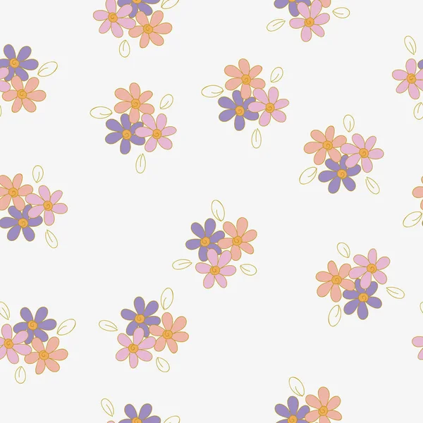 Seamless pattern with flowers for your design. Vector — Stock Vector