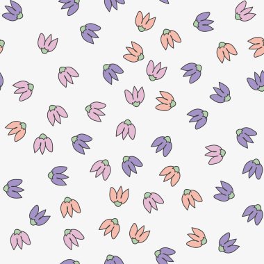 Dikişsiz desen renkli çiçekli. Vektör