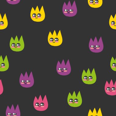 Renkli pire ile Seamless modeli. Vektör