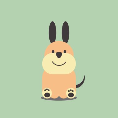 Tatlı komik Kawaii köpek. Vektör.