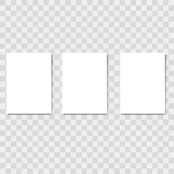 디자인에 대 한 그림자와 함께 흰 종이 A4 시트 빈, 벡터 — 스톡 벡터