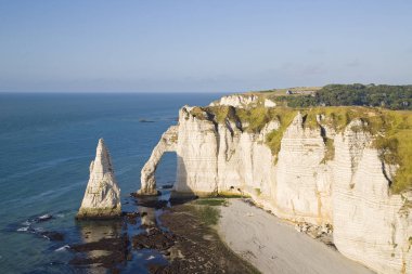 Etretat kayalıkları, Normandiya, Fransa.
