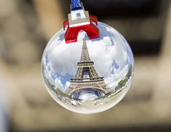 Tour Eiffel Paris Dans Une Sphère Cristal — Photo