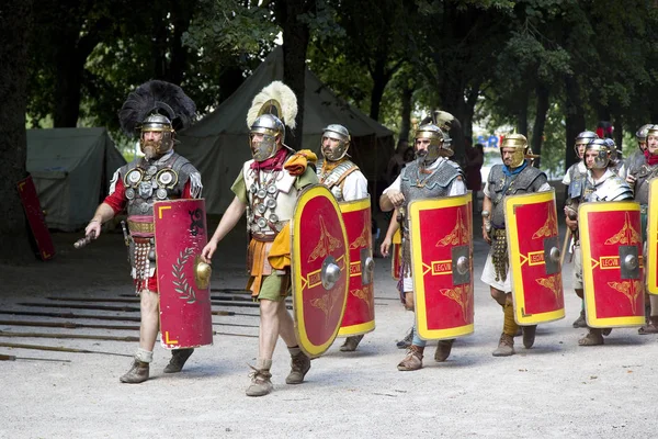 Roman Spektakl Autun Gladiatorów Legioniści Sierpnia 2018 Autun Burgundii Francji — Zdjęcie stockowe