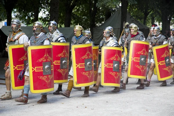 Autun Içinde Roma Gözlük Gladyatörler Lejyonerleri Ağustos 2018 Autun Burgundy — Stok fotoğraf