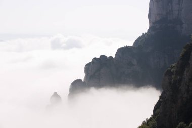 Montserrat manzarası, Barselona, İspanya.