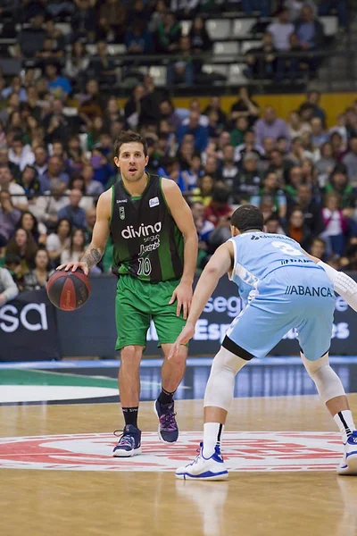 스페인 Acb 경기에서 조벤두트 바달로나 Joventut Badalona 브레오간 루고의 경기에서 — 스톡 사진