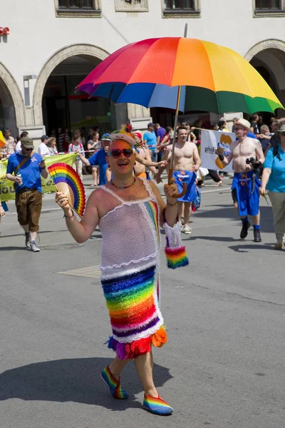 Участники Гей Парада Июля 2015 Года Мюнхене Германия — стоковое фото
