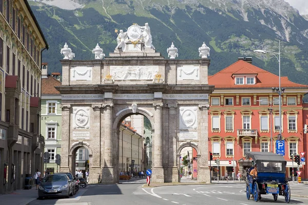 Kilátás Triumphpforte Emlékműről 2015 Július Innsbruck Tirol Ausztria — Stock Fotó