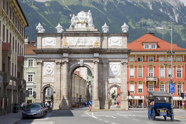 View Triumphpforte Monument July 2015 Innsbruck Tyrol Austria — Stock Photo, Image