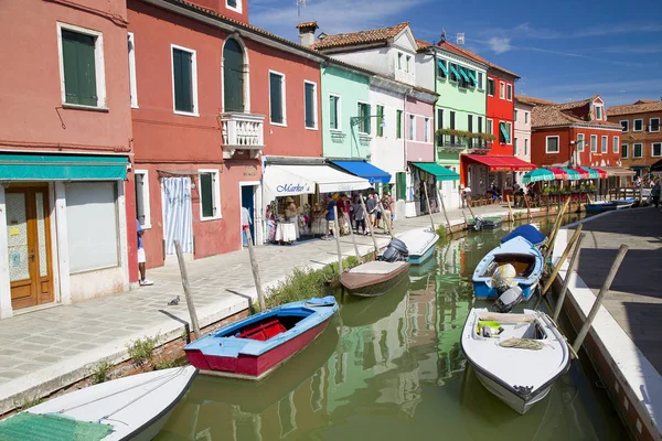 View Burano Island Venetian Lagoon Known Its Coloured Homes Venezia — Stock Photo, Image