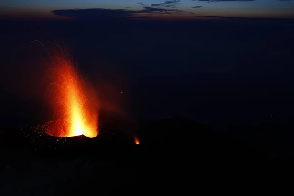 Vulkaan Stromboli Eolische Eilanden Italië — Stockfoto