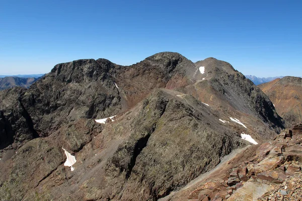 Pohled Pica Estats 3143 Metrů Vysokou Horu Montcalm Massif Pyrenees — Stock fotografie