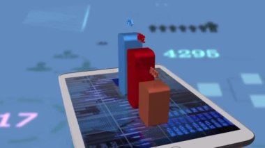 Tablet ekranında iş grafiği veya grafiği