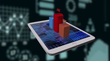 Tablet ekranında iş grafiği veya grafiği